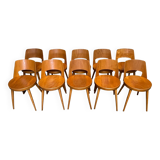 Series of 10 Baumann Mondor model chairs, bistro 1960