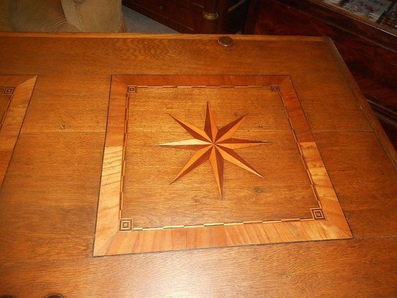 Coffre marqueterie etoile du xix ème siecle