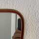 Vintage 1960s asymmetrical free-form rearview mirror, gold and red - 71 x 3