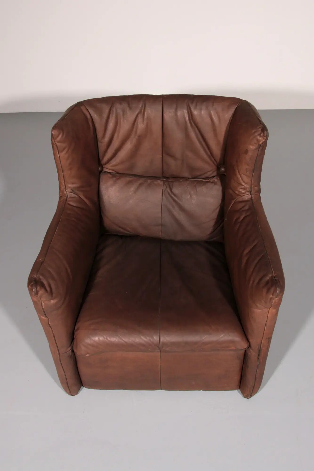 Patinated leather armchair by Gerard van den Berg for Montis, Netherlands, 1970s