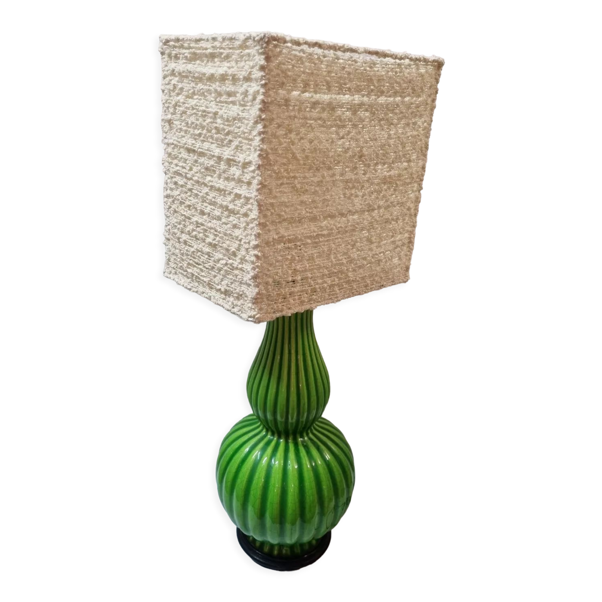 Vintage enamelled ceramic lamp from 1970