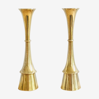 Pair of brass candlesticks by Jens H. Quistgaard