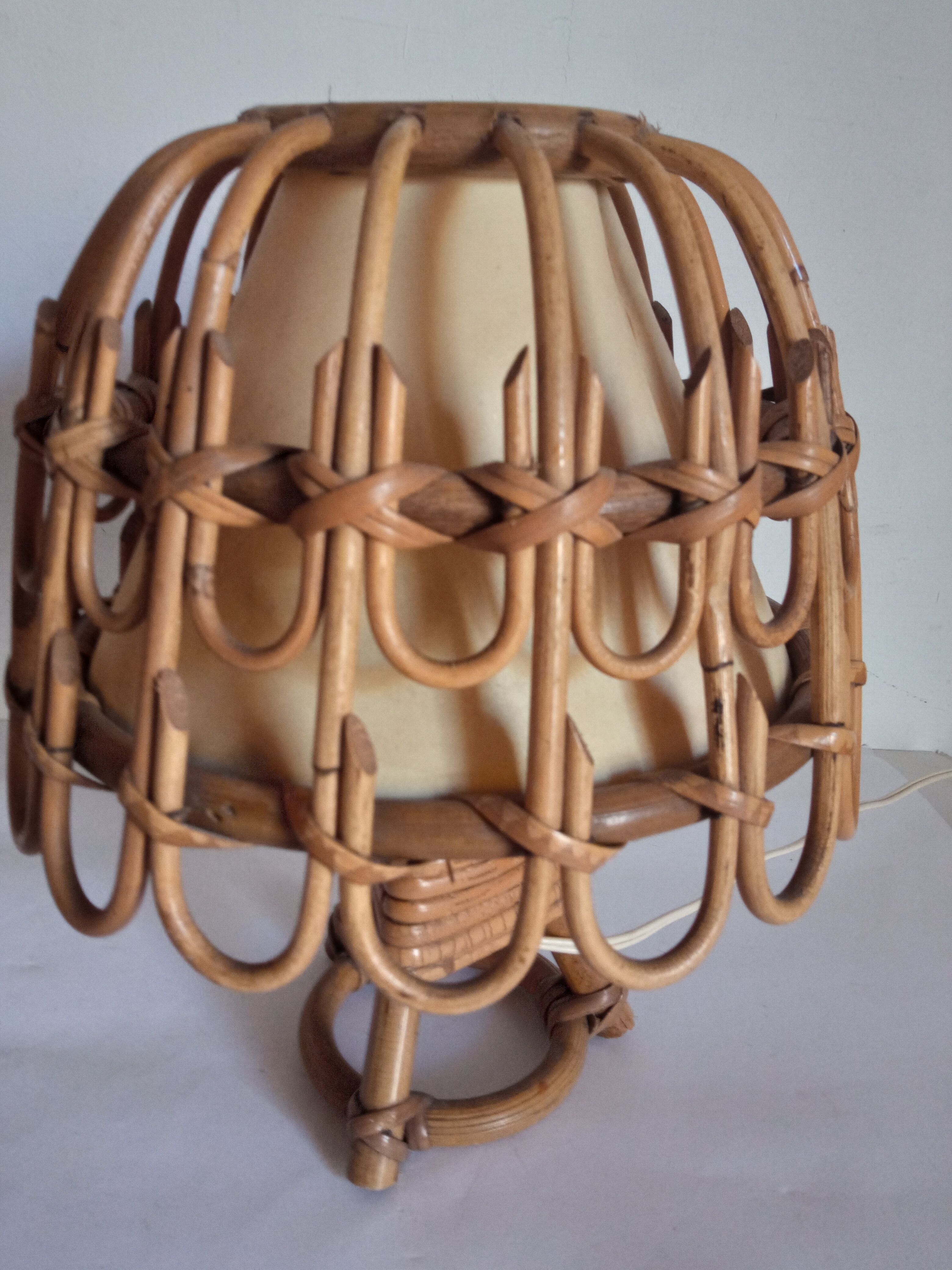 Paire de lampes bambou années 70