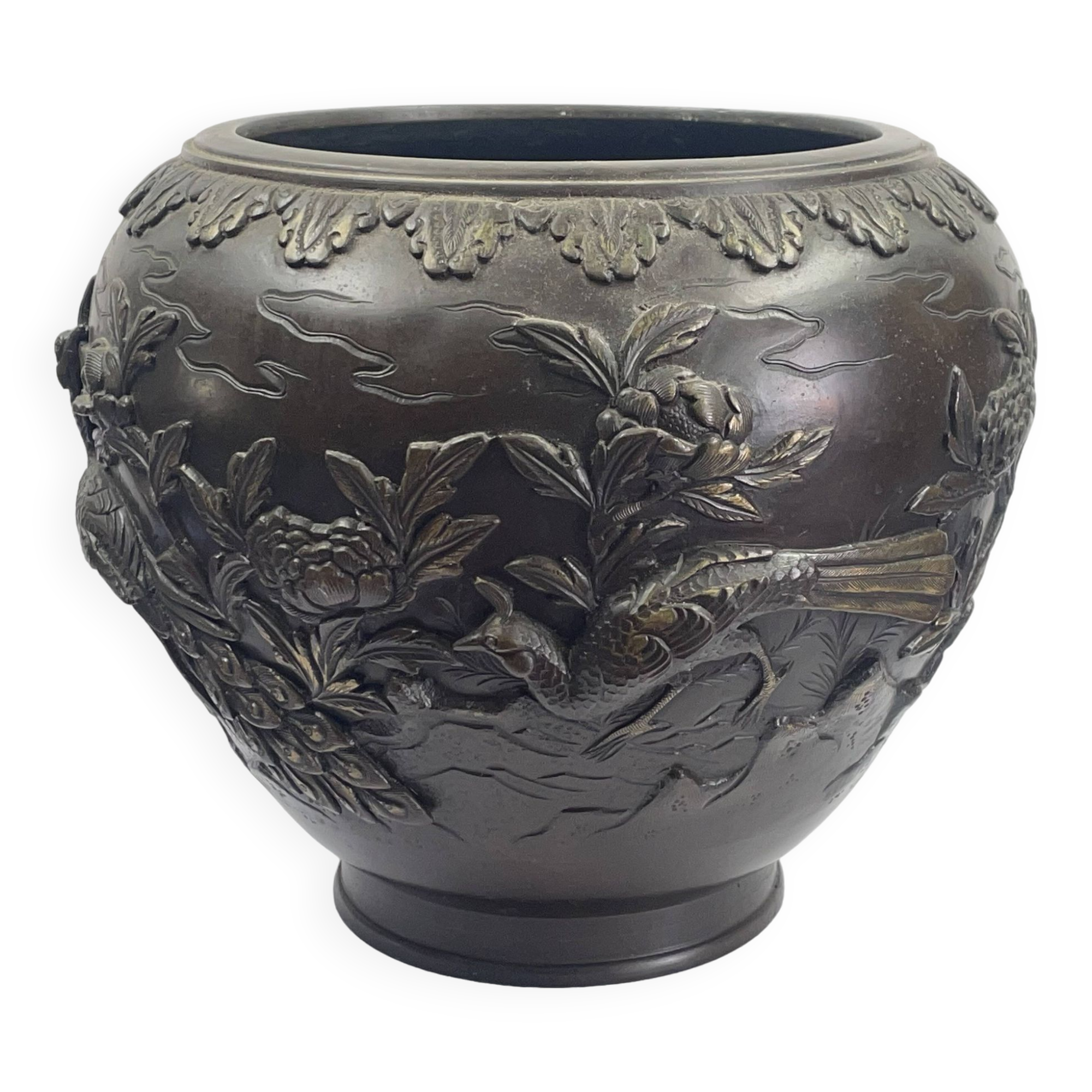 Large 19th century asian bronze vase - 22 cm - diameter 25 cm