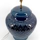 lampe en céramique bleue, France, Années 1950