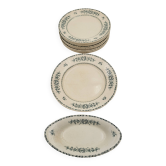 Antique Terre de Fer tableware set