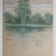 Aquarelle ancienne "les Rivages" fin XIX ème signée