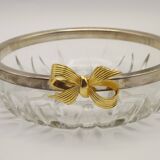 Set of 2 glass and metal bowls with knot decoration