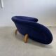 Vintage Organic Form Curved Velvet Sofa, Late 20th Century