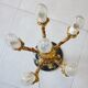 Candelabra, 6-pointed candlestick, marble, bronze, putti decoration, putto