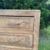 Vintage carved solid wood chest of drawers – 4 drawers