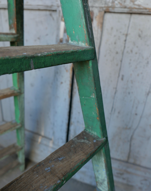 Wooden workshop folding stepladder