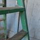 Wooden workshop folding stepladder