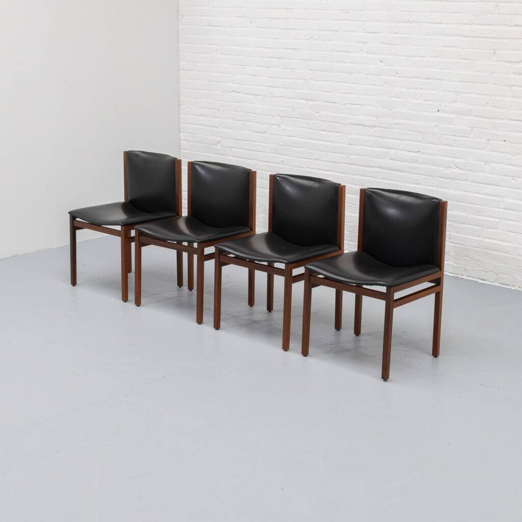 Italian Dining chair set by Tito Agnoli