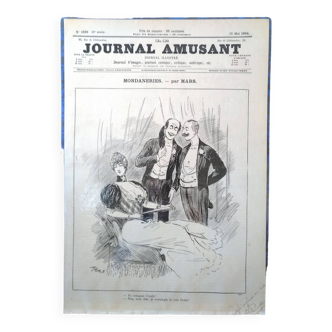 Une illustration dessin issue d'une revue d'époque Le Journal Amusant  Illustrateur mars 1894