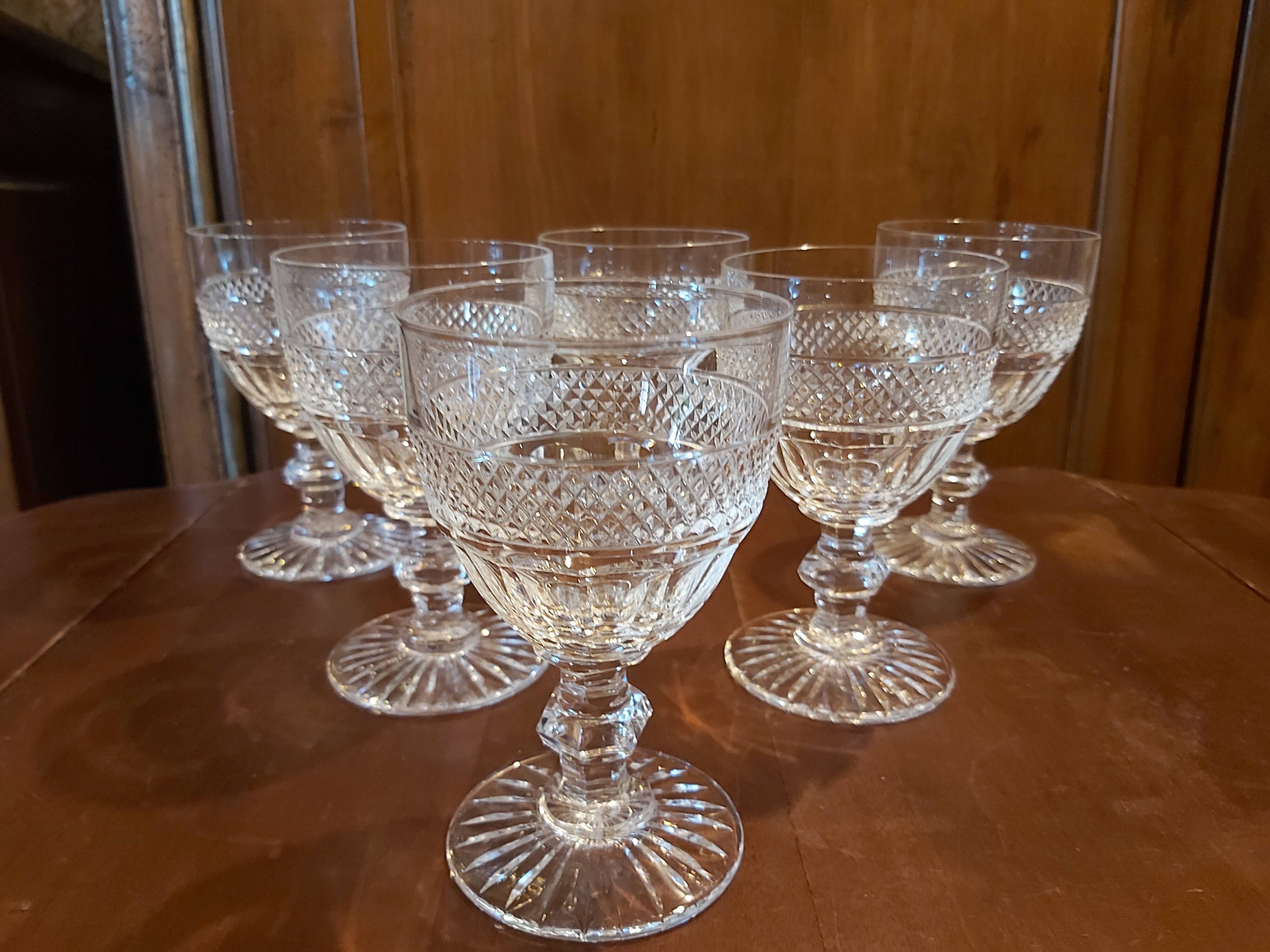 6 crystal glasses of Saint Louis model Trianon h 14 cm
