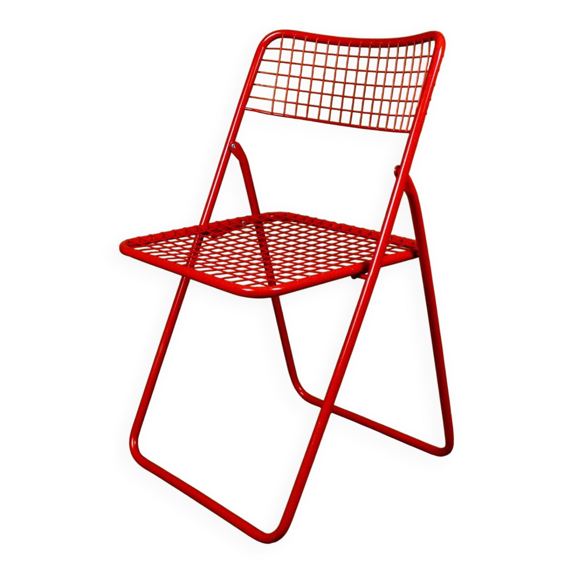 Red metal chair Ted Net Ikea vintage by Niels Gammelgaard