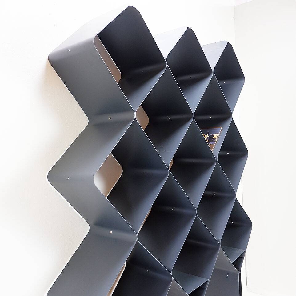Honeycomb metal wall shelf