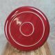 Large antique red cake plate – checkered pattern – attributed to Saint-Clément 🍒