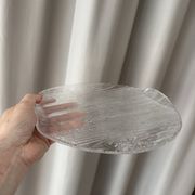 Plat en verre texturé “Bark” par Bengt Edenfalk pour Skruf