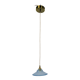 Art Deco blue glass pendant light, moulded glass shade — Ø19 cm — 3 available