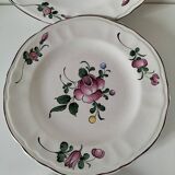Trio of antique hand-painted plates