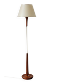 Lampadaire années 60 en teck et laiton – luminaire vintage