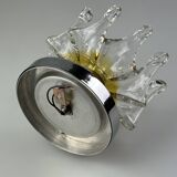 60s 70s wall lamp Wall Sconce made of metal & Murano glass Space Age design