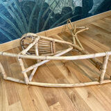 Old rattan rocking horse