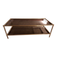 Vintage 80's brass coffee table, glass tops