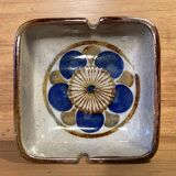 Stoneware ashtray, floral pattern