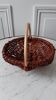 Rattan basket, vintage wood