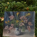 Oil painting on canvas, still life by Rollande Déchorain