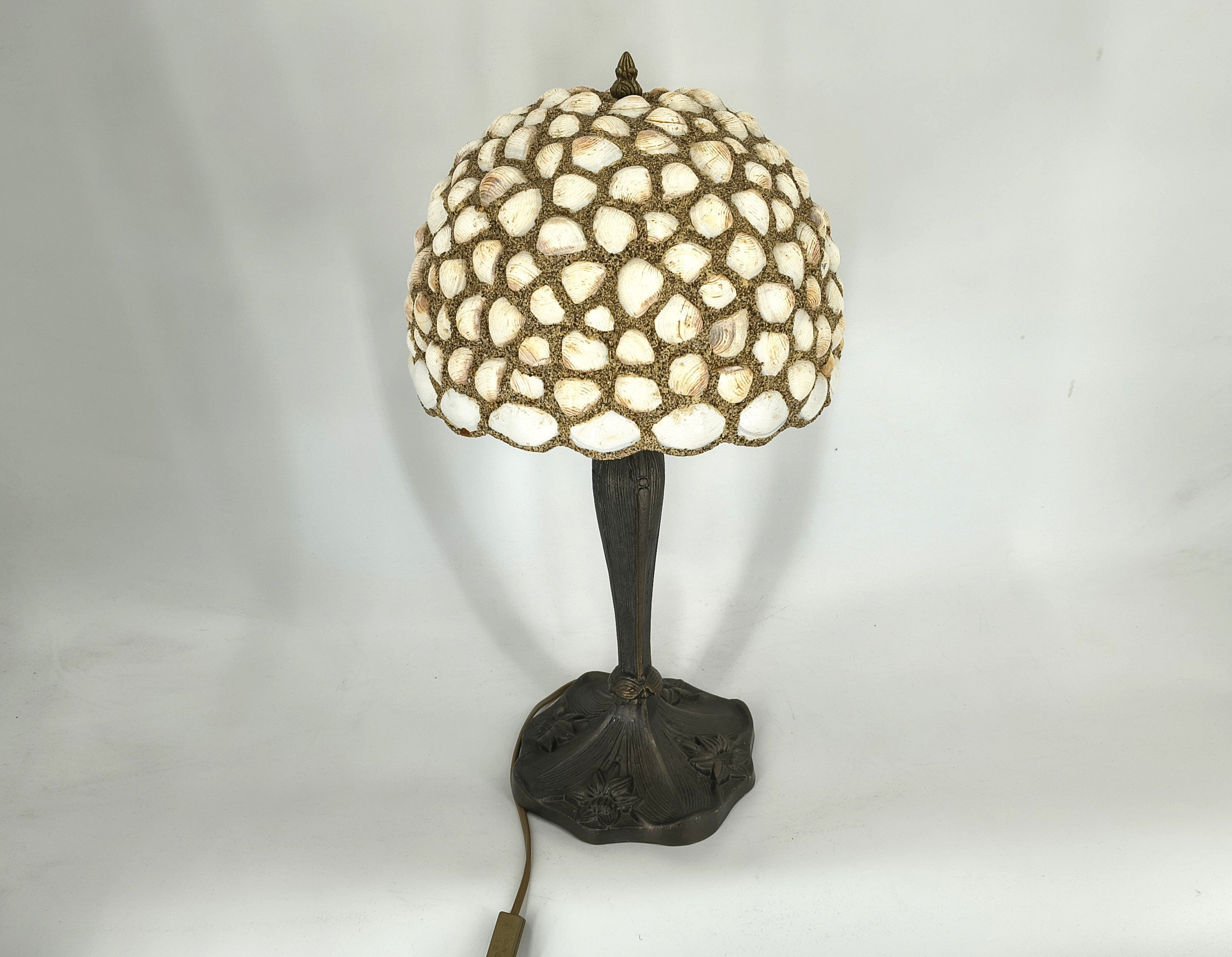 Vintage sea shell table lamp, 1970s