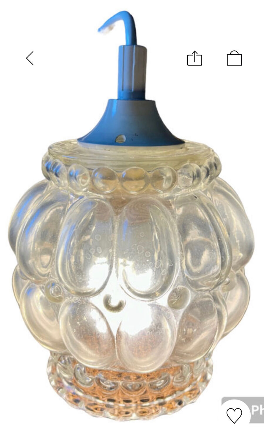 Vintage bubble glass pendant light