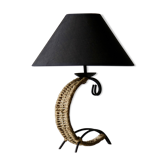 Table lamp in metal and sea-rush.