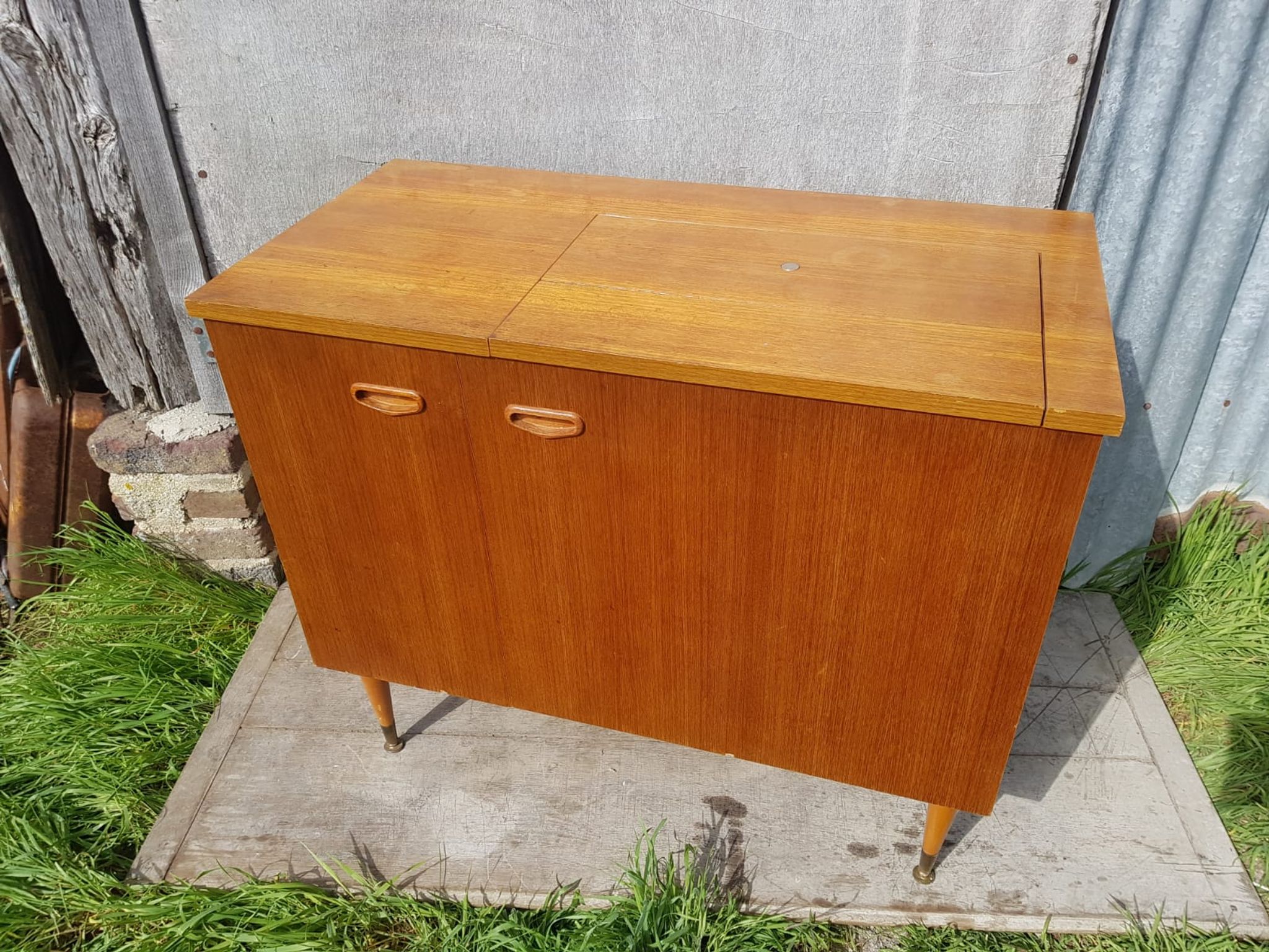Old Furniture Machine To Sew SINGER Wood Feet Compas FRANCE Vintage