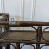 Pair of rattan shelves