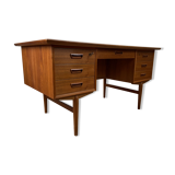 Vintage Scandinavian double-sided teak desk, 60s