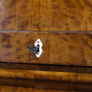 Secretary - Hand polished birch & intarsia - 2 drawers - 1840s