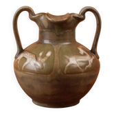 Vase Art Nouveau en grès émaillé de Louis Lourioux