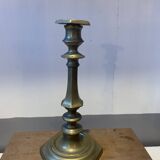 Large vintage golden brass candle holder