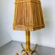 Large Louis Sognot French bamboo & rattan table lamp, France, 1960s
