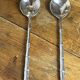 Bamboo-style serving cutlery in silver-plated metal