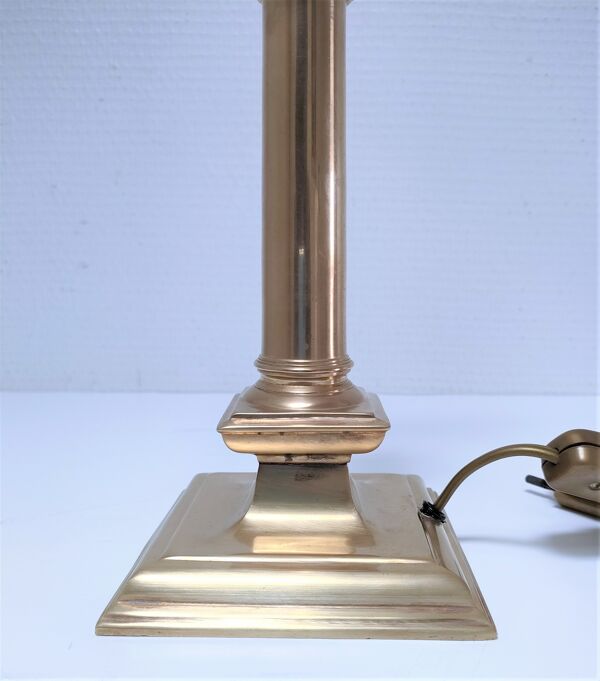 Pied de lampe colonne laiton massif style Regency design années 80