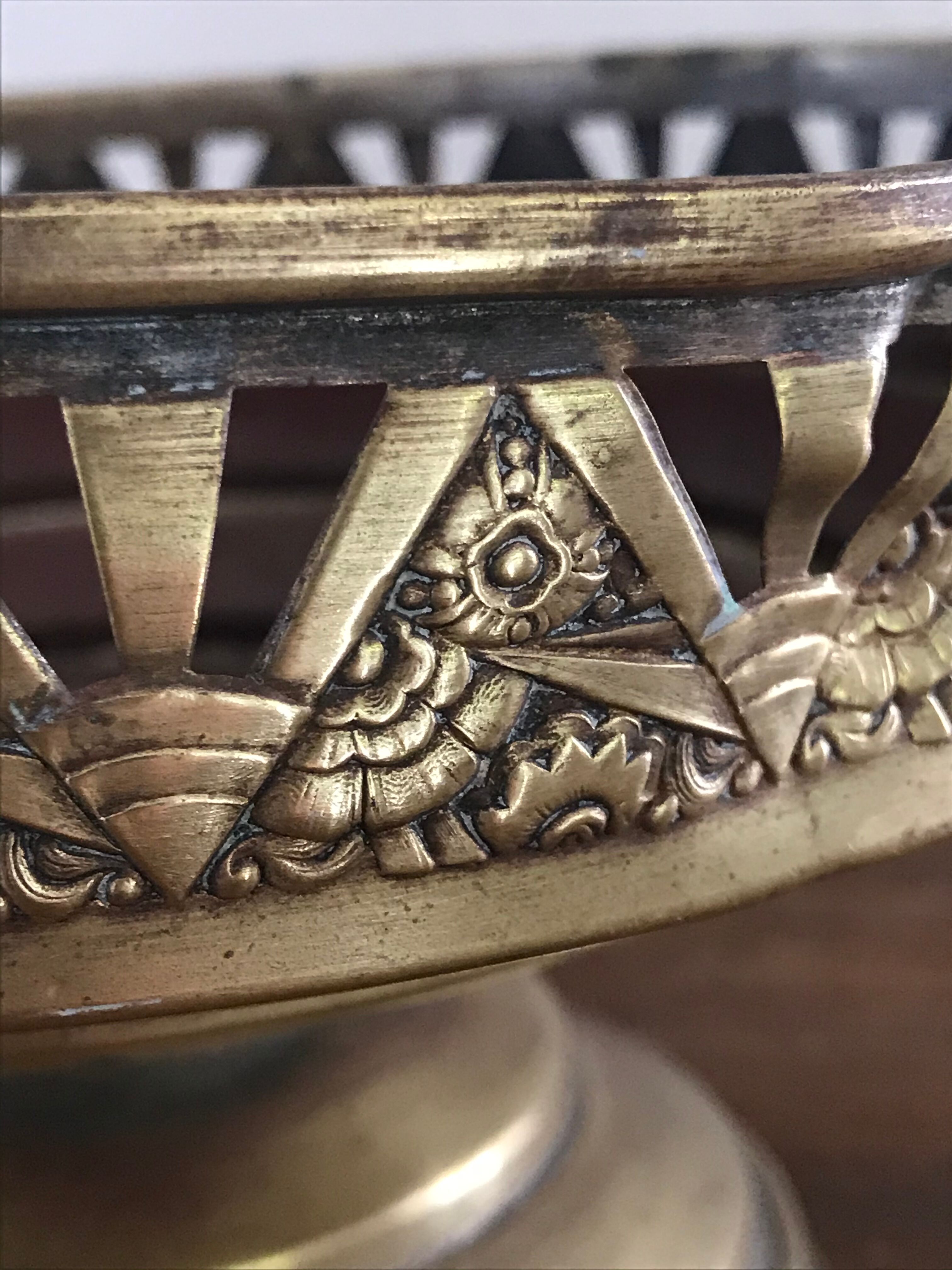 Art Deco brass basket