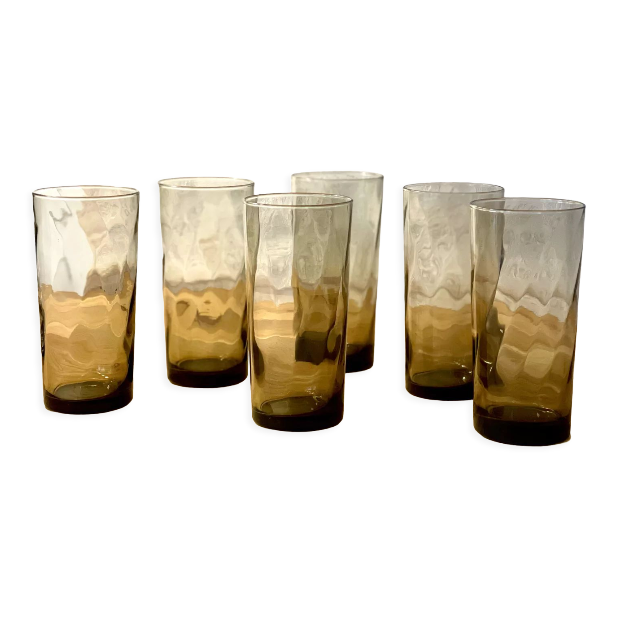 6 large vintage glasses 1970