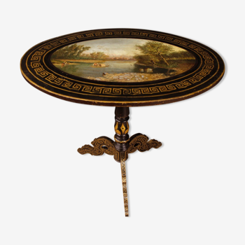 English lacquered and painted side table from XXth century