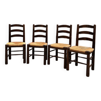 Suite de 4 chaises de campagne