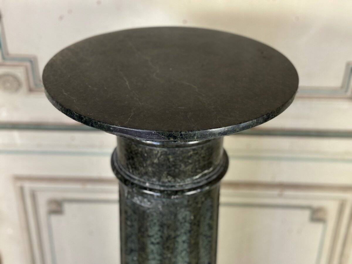 Serpentine Marble Fluted Column, Circa 1880